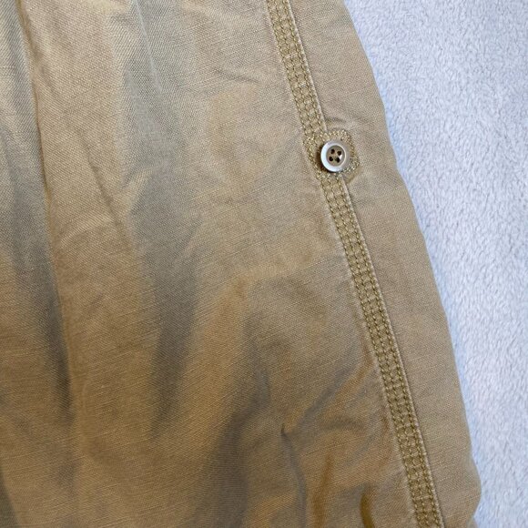 Gap Women's Pants XL Beige Casual Cotton Drawstring Pants Relaxed Fit Button Up - Picture 8 of 12